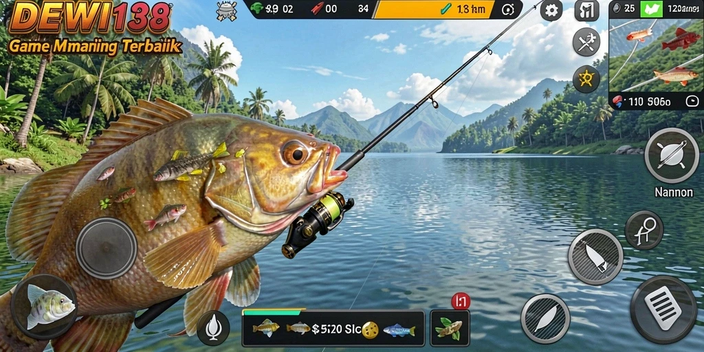 Tampilan gameplay DEWI138 dengan berbagai jenis ikan dan grafik yang menarik.