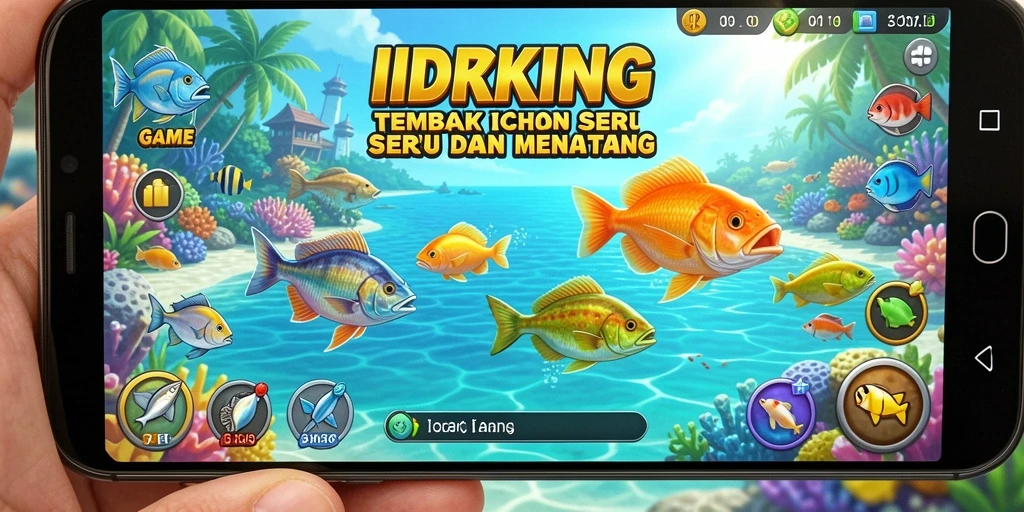 Screenshot gameplay IDRKING menampilkan aksi menembak ikan yang seru.