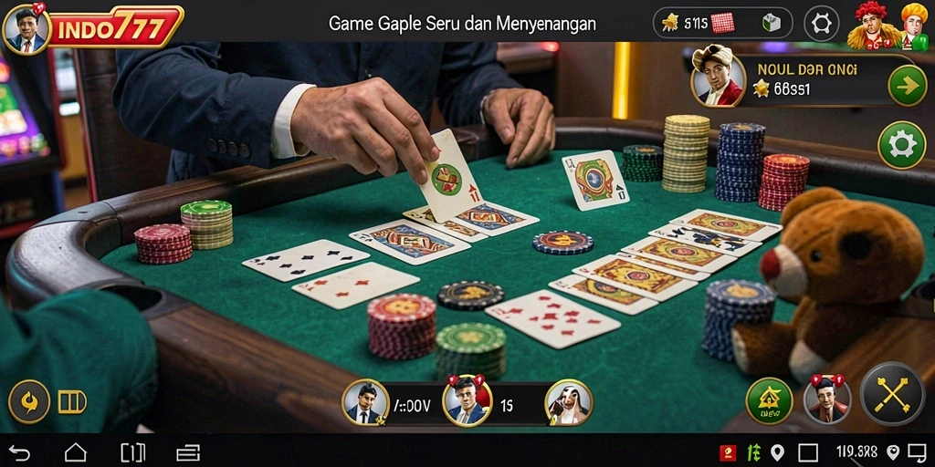 Tampilan gameplay Gaple yang seru dan mendebarkan.