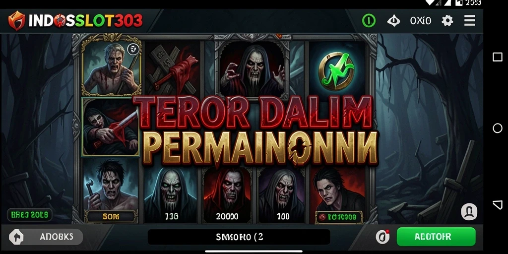 Tampilan gameplay mencekam dari INDOSLOT303 dengan elemen horor yang mendalam.