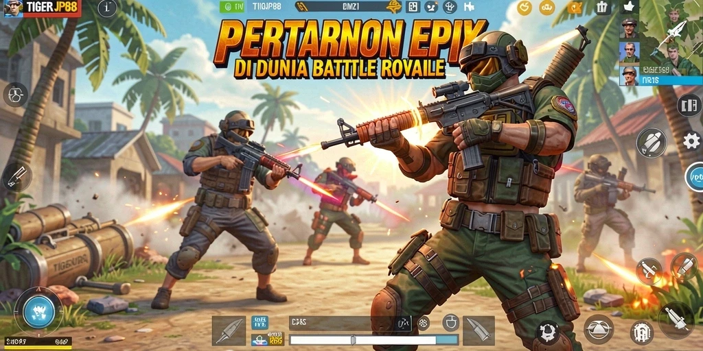 TIGERJP88 menampilkan aksi seru dalam gameplay Battle Royale.