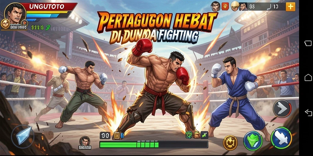 Screenshot gameplay UNGUTOTO menampilkan aksi pertarungan yang mendebarkan.