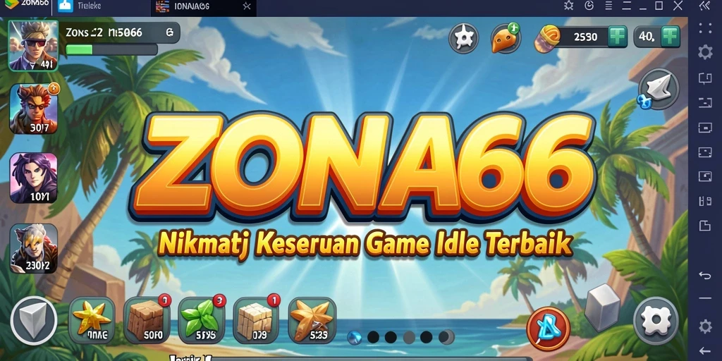 Tampilan gameplay ZONA66 yang menarik dalam genre Idle.